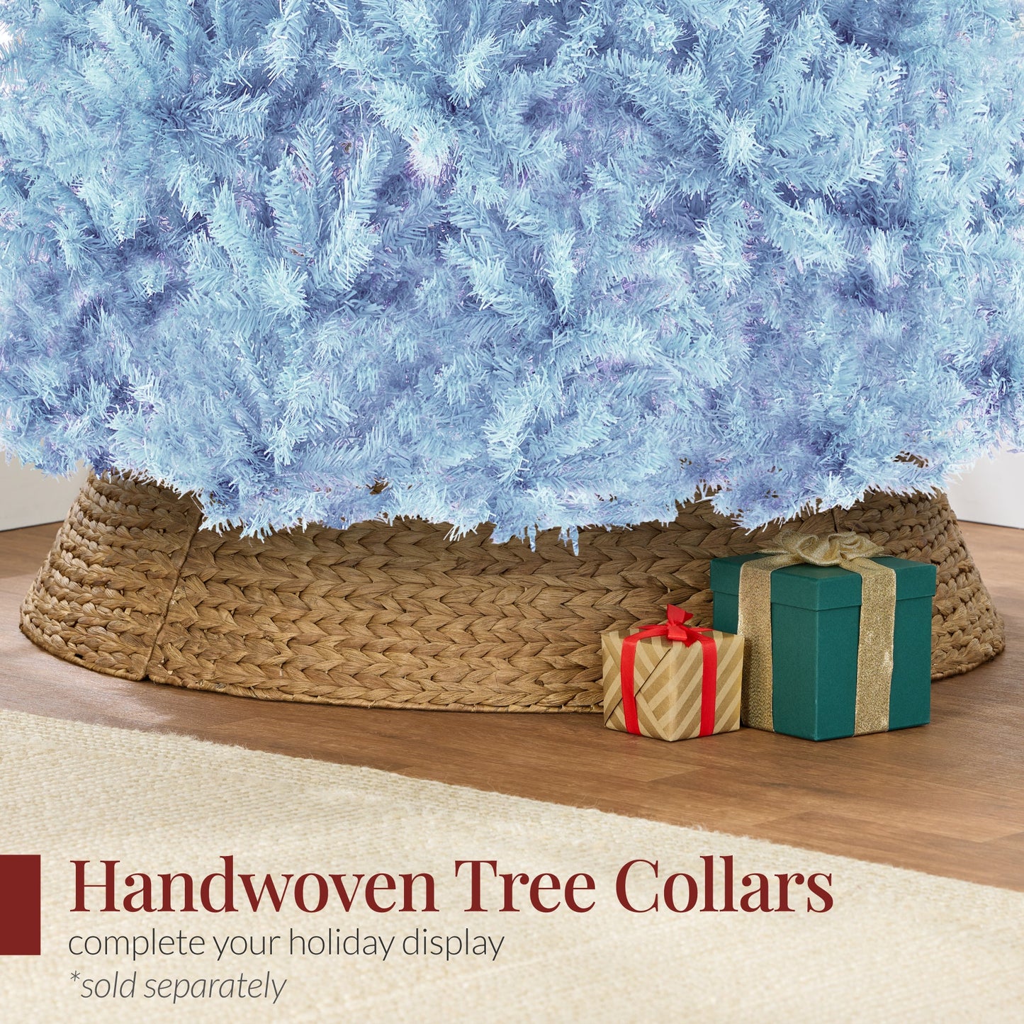 Artificial Baby Blue Christmas Tree, Unlit Pine Design w/Easy Assembly