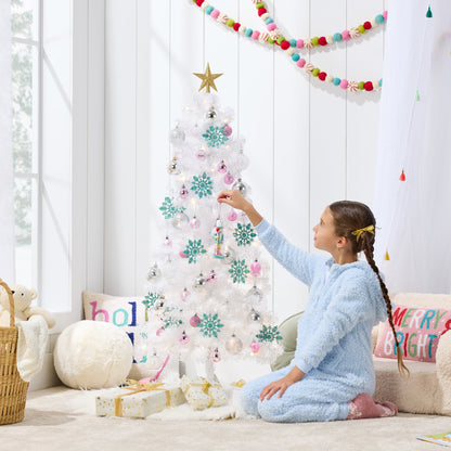 Pre-lit Colorful Mini Spruce Christmas Tree w/ LED Lights - 4ft