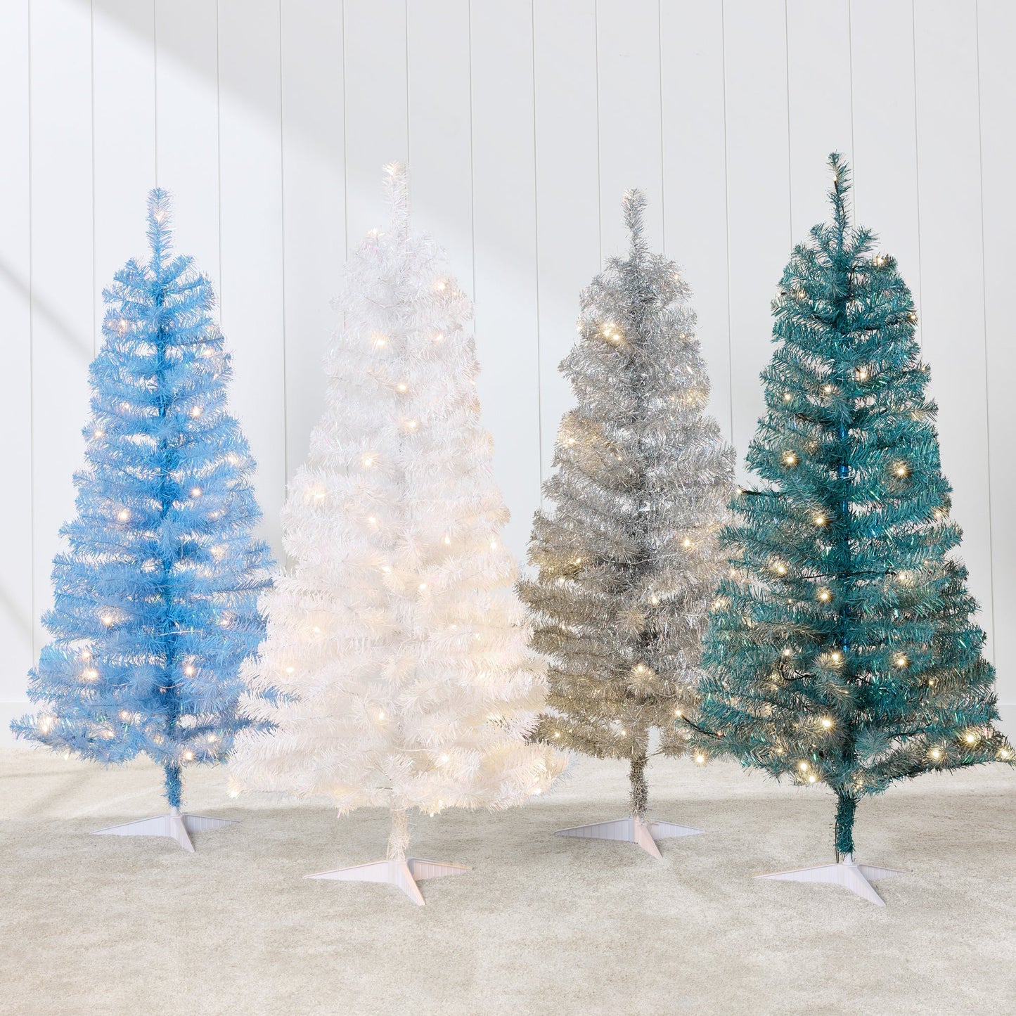 Pre-lit Colorful Mini Spruce Christmas Tree w/ LED Lights - 4ft