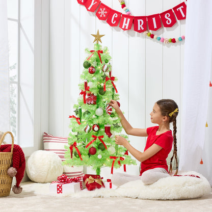 Pre-lit Colorful Mini Spruce Christmas Tree w/ LED Lights - 4ft