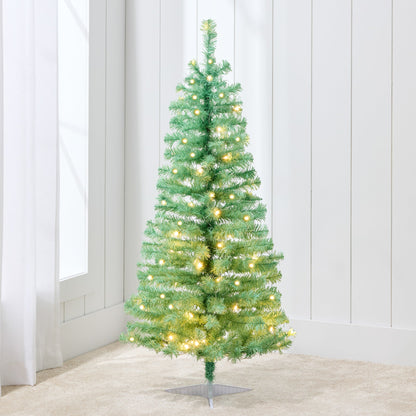 Pre-lit Colorful Mini Spruce Christmas Tree w/ LED Lights - 4ft