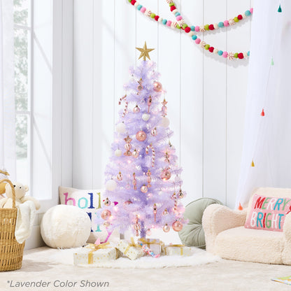 Pre-lit Colorful Mini Spruce Christmas Tree w/ LED Lights - 4ft