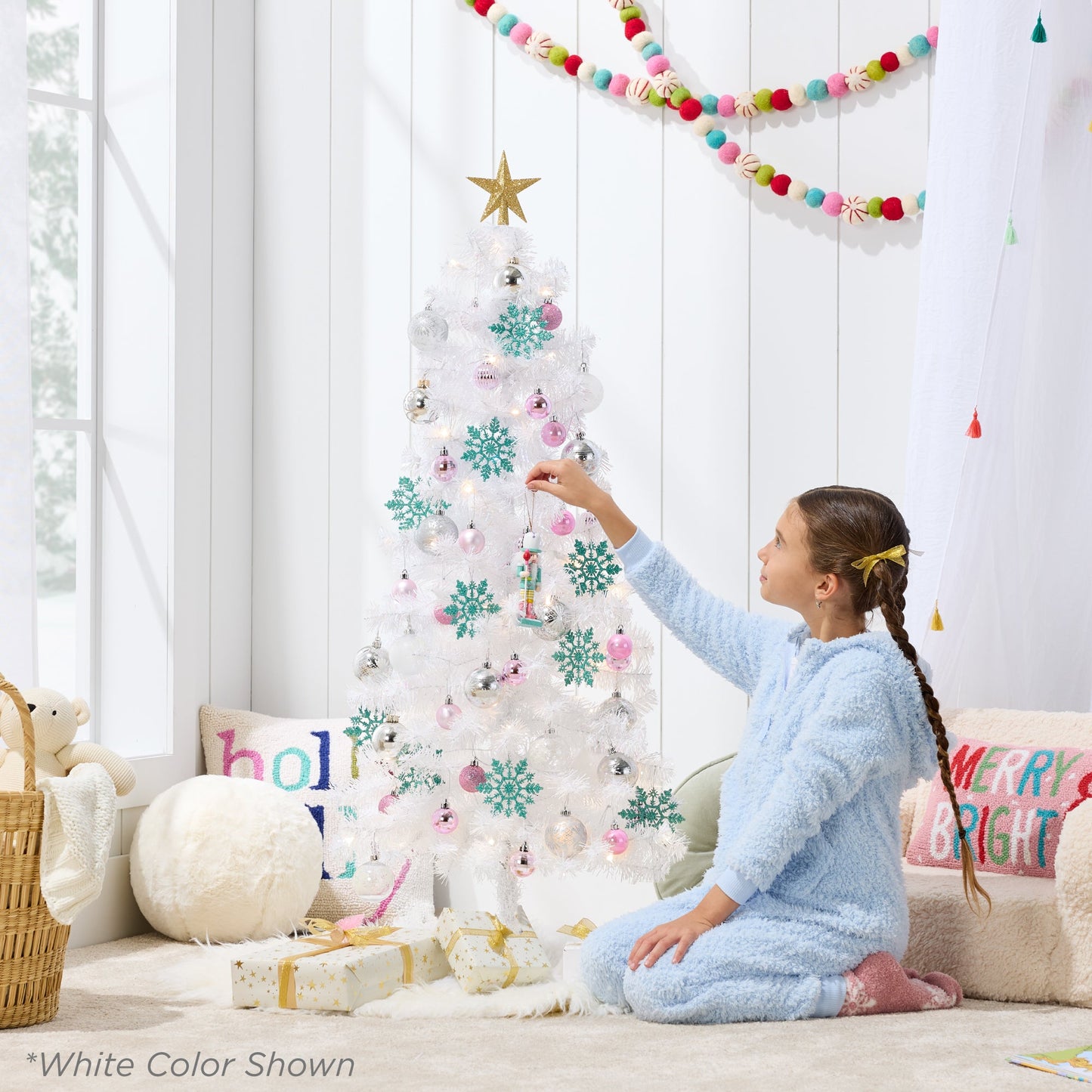 Pre-lit Colorful Mini Spruce Christmas Tree w/ LED Lights - 4ft