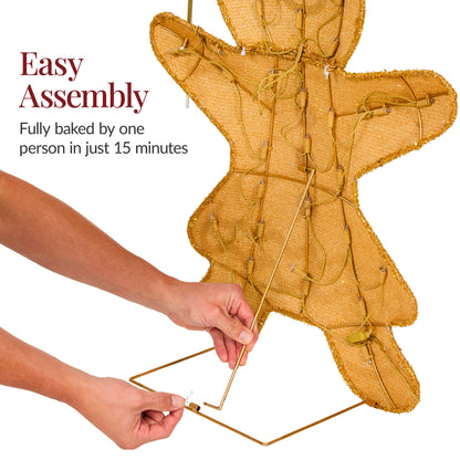 4pc Gingerbread Man Family 4ft Pre-lit Christmas Yard Decor