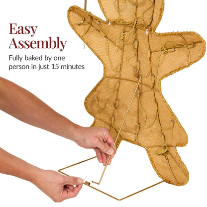 3pc Gingerbread Man Family House 4ft Pre-lit Christmas Yard Decor