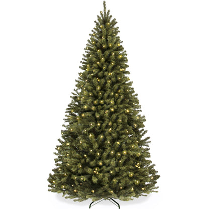 Pre-Lit Artificial Green Spruce Christmas Tree, w/Easy Assembly