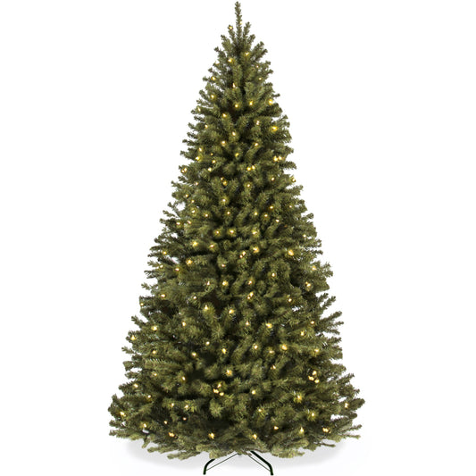 Pre-Lit Artificial Green Spruce Christmas Tree, w/Easy Assembly