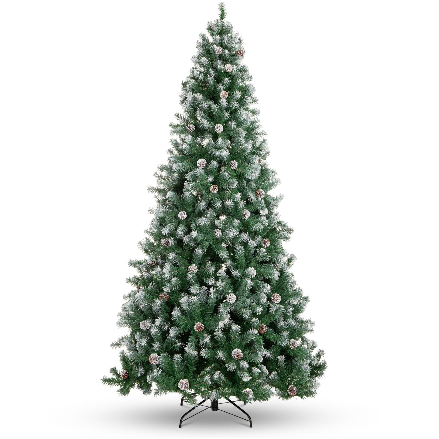 Pre-Decorated Christmas Tree w/ Pinecones, Flocked Branch Tips