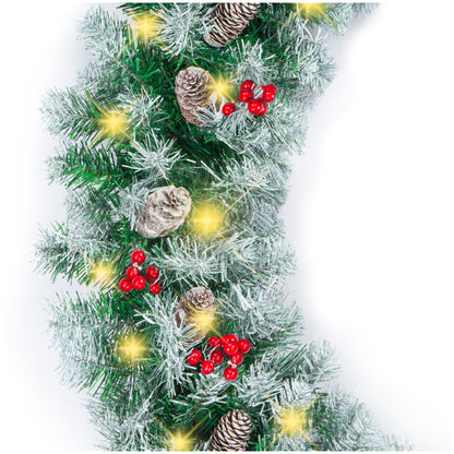 9Ft Pre-Lit Christmas Garland W/ 2-In-1 Led Lights