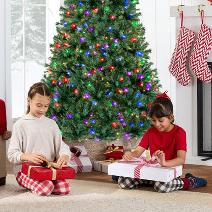 Premium Artificial Pre-Lit Pine Christmas Tree w/ 1,000 Tips, 250 Lights
