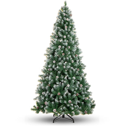 Pre-Decorated Christmas Tree w/ Pinecones, Flocked Branch Tips