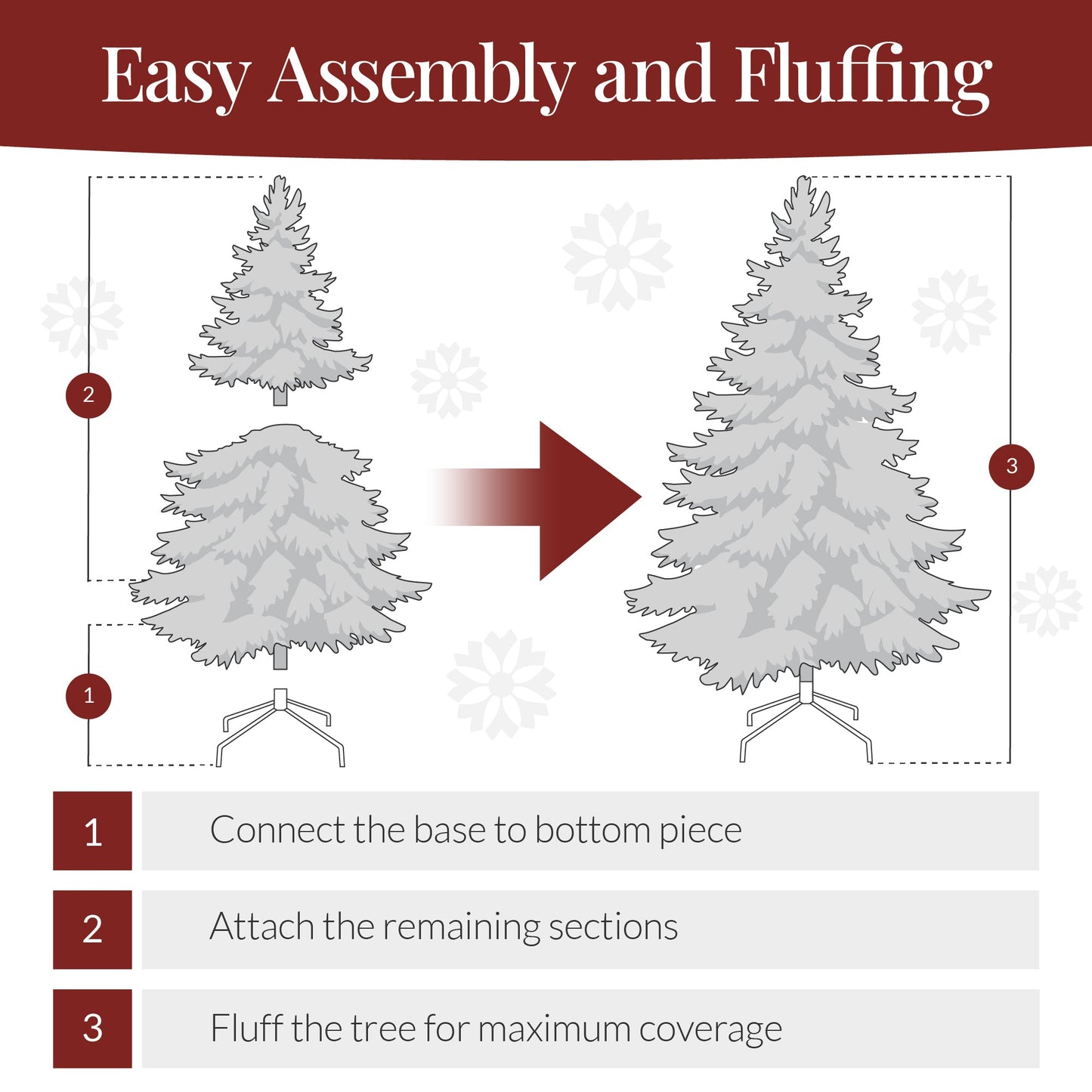 Pre-Lit Hinged Artificial White Pine Christmas Tree w/ Lights, Metal Stand