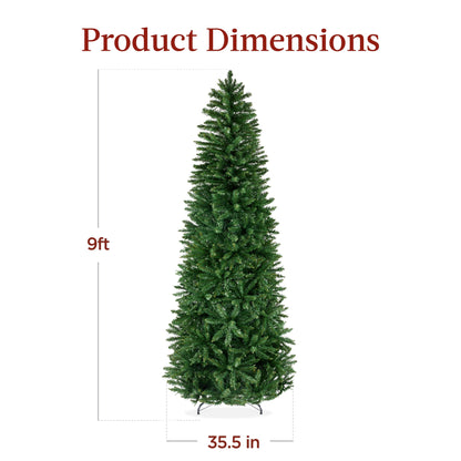 Unlit Spruce Pencil Christmas Tree w/ Folding Metal Base