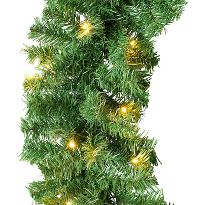 9Ft Pre-Lit Christmas Garland W/ 2-In-1 Led Lights