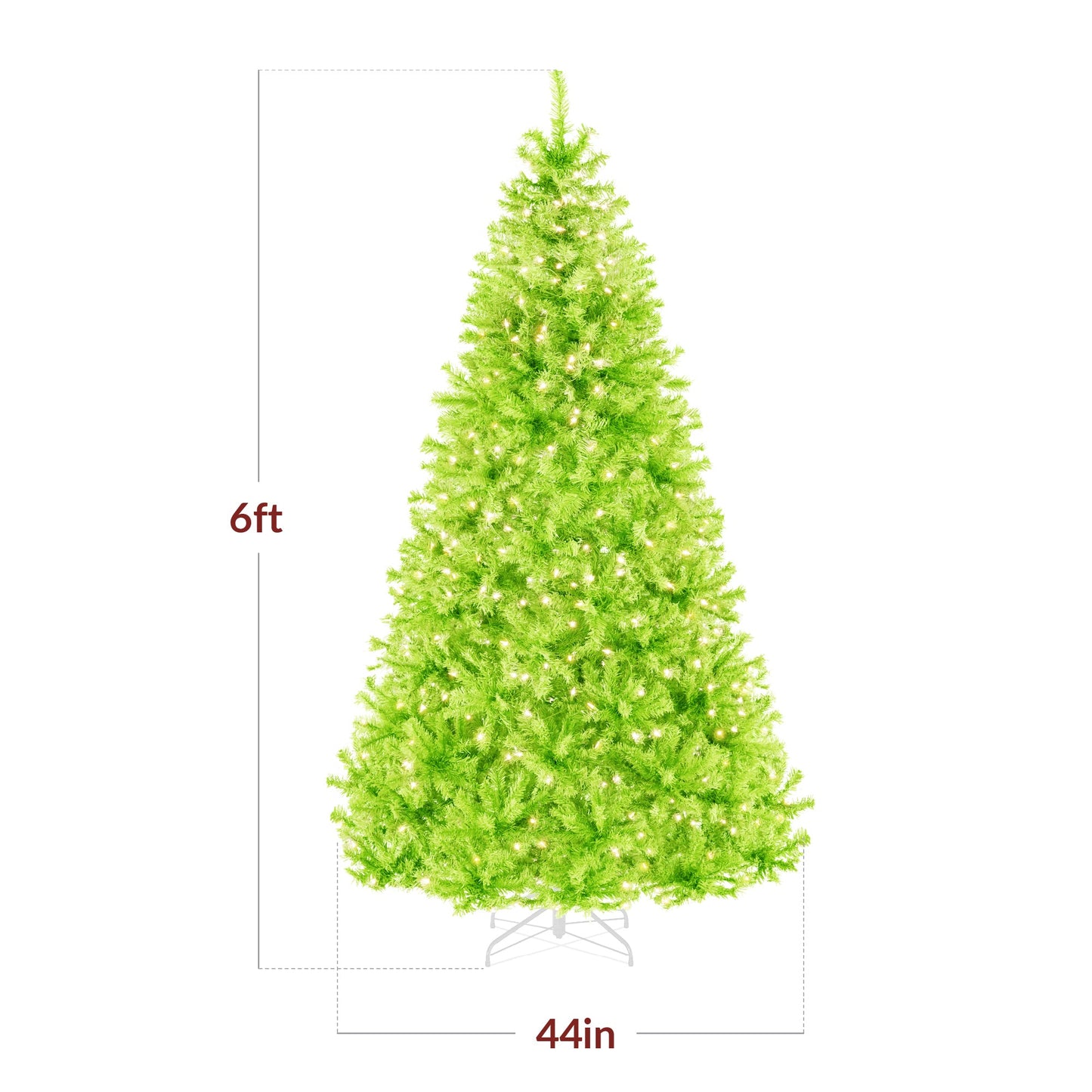 Pre-Lit Artificial Lime Green Christmas Tree w/ Incandescent Lights