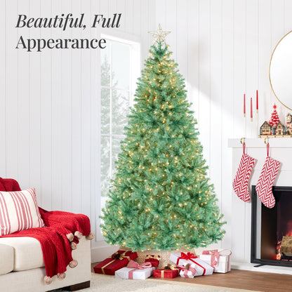 Pre-Lit Artificial Sage Green Christmas Tree w/ Incandescent Lights