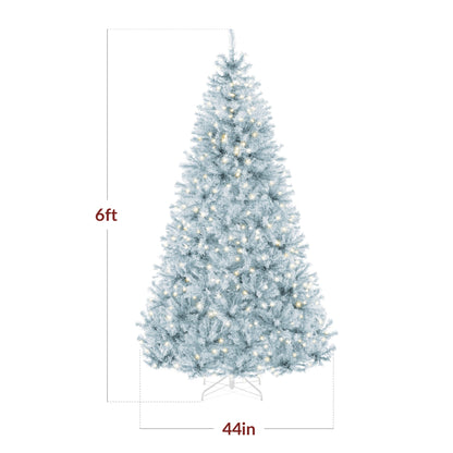 Pre-Lit Artificial Ice Blue Christmas Tree w/ Incandescent Lights