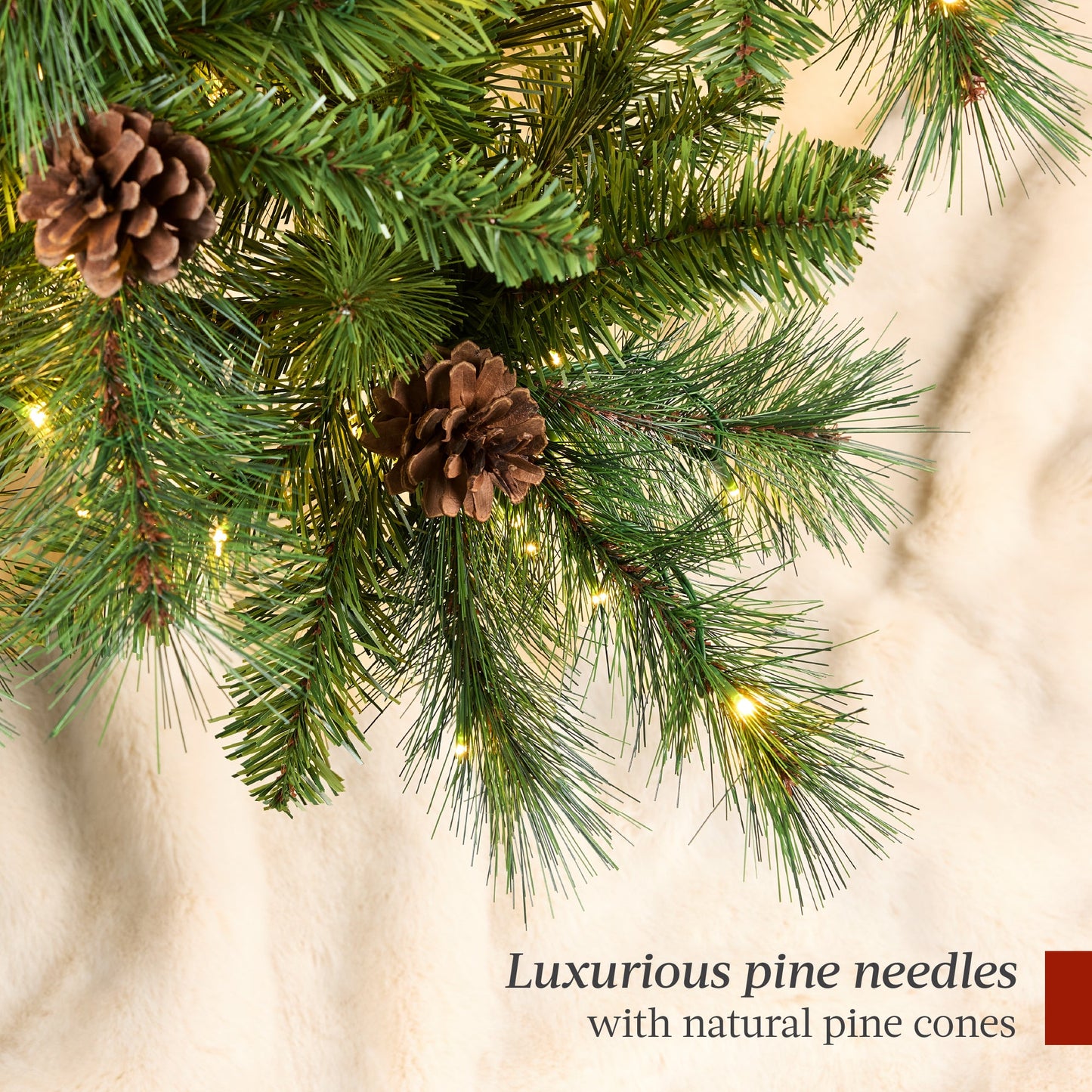 Pre-Lit Artificial Scotch Pine Christmas Tree w/ Metal Stand