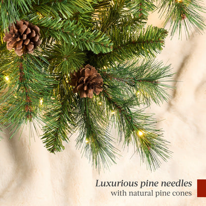 Pre-Lit Artificial Scotch Pine Christmas Tree w/ Metal Stand