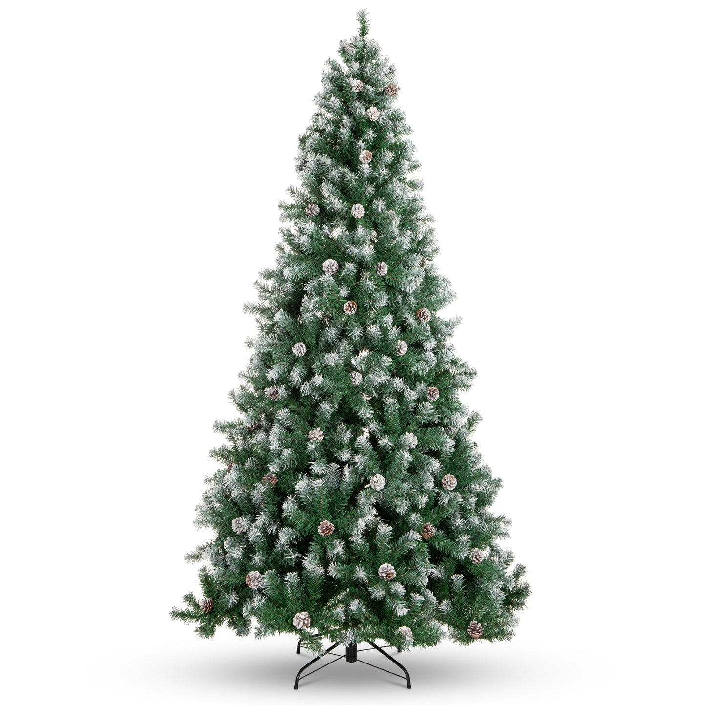 Pre-Decorated Christmas Tree w/ Pinecones, Flocked Branch Tips