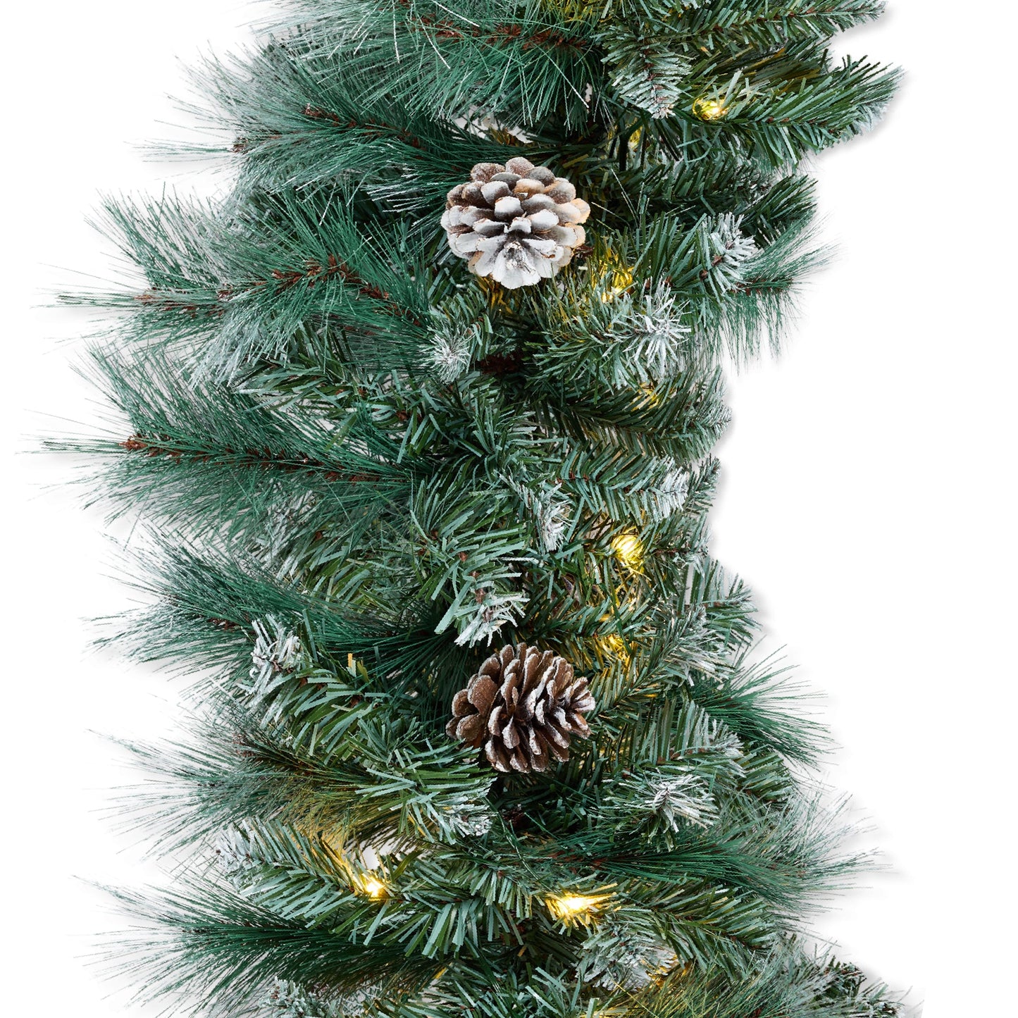 9Ft Pre-Lit Christmas Garland W/ 2-In-1 Led Lights