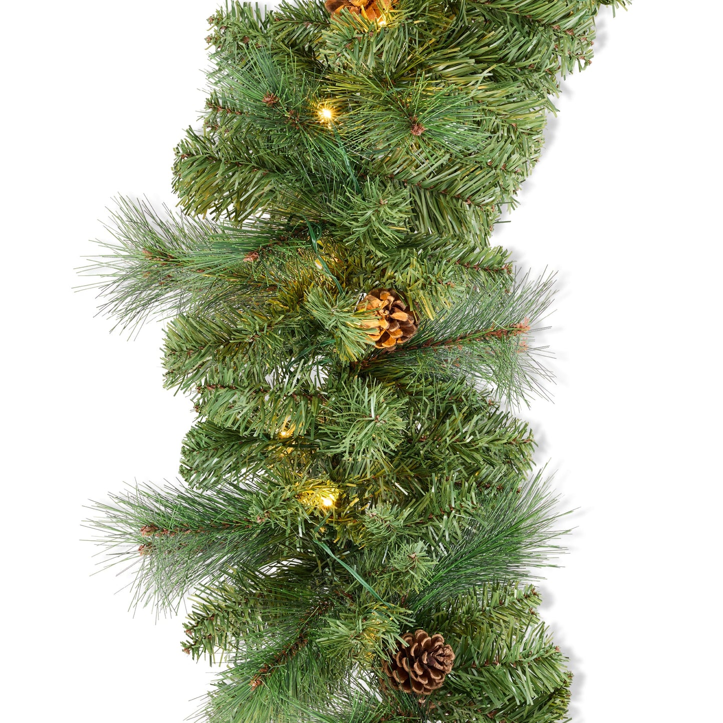 9Ft Pre-Lit Christmas Garland W/ 2-In-1 Led Lights