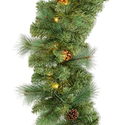 9Ft Pre-Lit Christmas Garland W/ 2-In-1 Led Lights