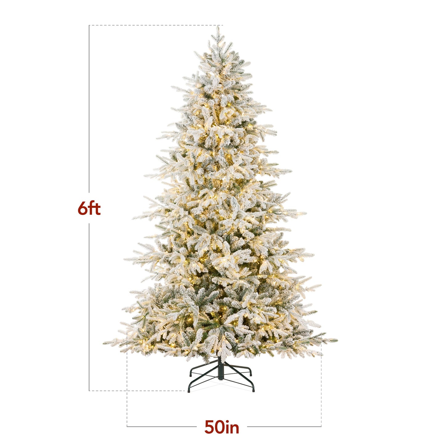 Pre-Lit Flocked Full Aspen Christmas Tree w/ 2-in-1 Twinkling Micro LEDs