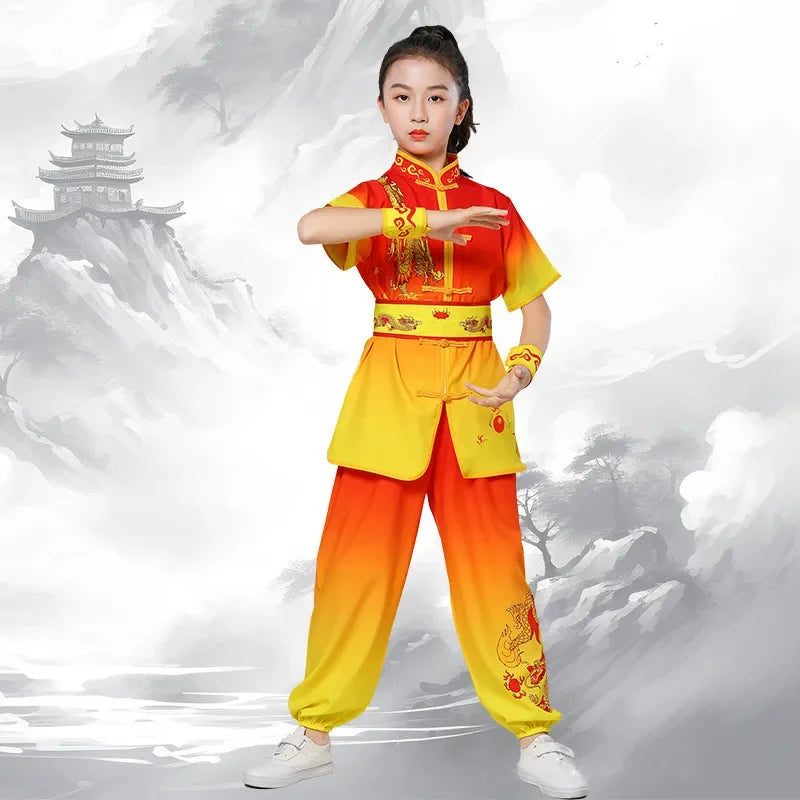 Men Women Children Tai Chi Costumes Boy Martial Arts Set Perform Girl Suit Kids Chinese Wushu Sets Kung Fu Uniform Baby Clothes