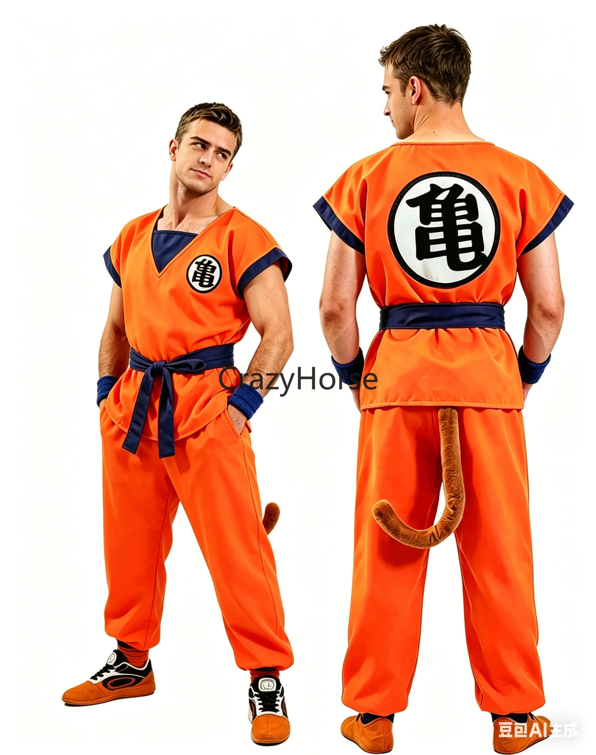 Halloween Adult Son Goku Cosplay Costume Suit Anime Men Woman Krillin Training Clothes Superheroes Saiyan Jumpsuit Role Play Wig