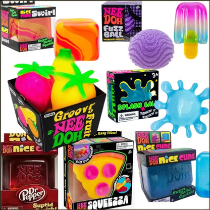 Schylling Needoh pizza Sensory Fidget Cube Stress Relief Squishy Cube Anti-Anxiety Squeeze Toy For Focus ADHD Population
