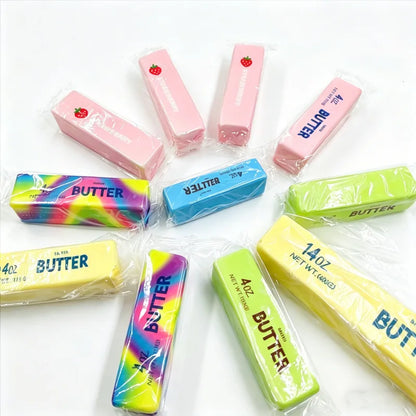 1/6PCS Rainbow Butter Squishy Toys Slow Rising Anxiety Stress Relief Fidget Toys Squeeze Butter Stick Sensory Toy Party Favors