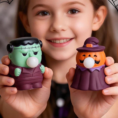 Children Halloween Squeeze Fidget Toys Pumpkin Blow Bubbles Stress Relief Anti-stress Toys for Kids Adult Christmas Gifts