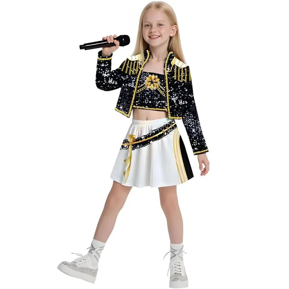 Kids Girls Kpop Rumi Zoey Mira  Cosplay Costume for Kid Printed Clothing Roleplay Halloween Carnival Costume