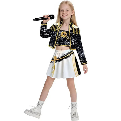 Kids Girls Kpop Rumi Zoey Mira  Cosplay Costume for Kid Printed Clothing Roleplay Halloween Carnival Costume