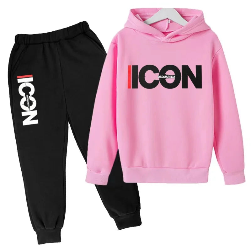 2026 Children's Hooded Sweatshirt with Letters - 3-13 Years Old Coat+Jumpsuit + Pants - Brand Set - Boys' and Girls' Children's