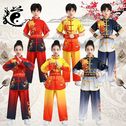 Men Women Children Tai Chi Costumes Boy Martial Arts Set Perform Girl Suit Kids Chinese Wushu Sets Kung Fu Uniform Baby Clothes