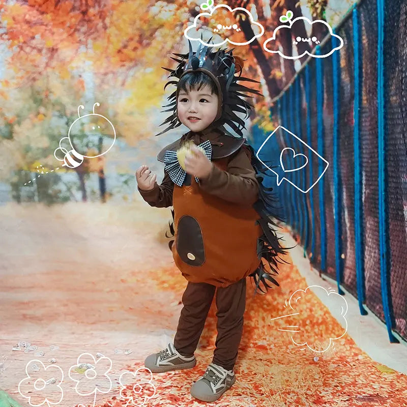 Boys Girls Hedgehog Costume Toddler Cosplay Animal Costumes Kids Party Fancy Dress Outfit Children Cartoon Performance Clothing
