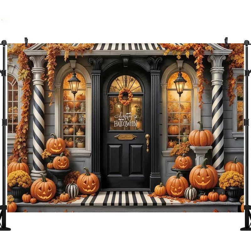 LS Halloween Pumpkin Shop Backdrops Child Baby Photo Props Adult Kids Decors Photography Trick or Treat Photo Studio Backgrounds