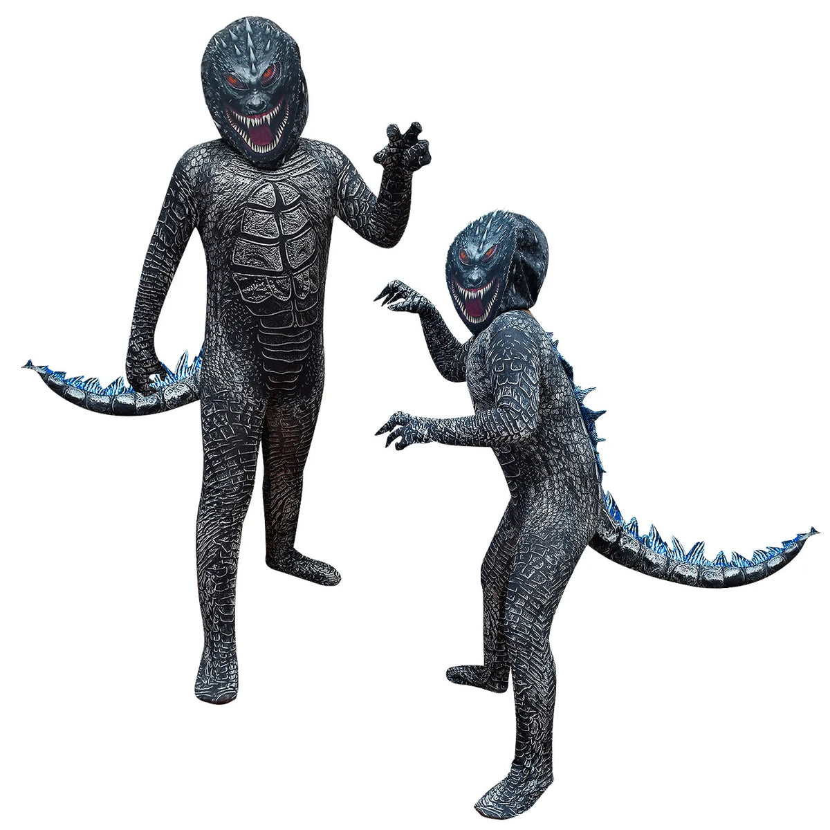 Halloween Costume Boys Cosplay G-Godzillae VS K-Kong Anime Clothes for Kids Dinosaur Gorilla Jumpsuit + Headgear Christmas Gifts