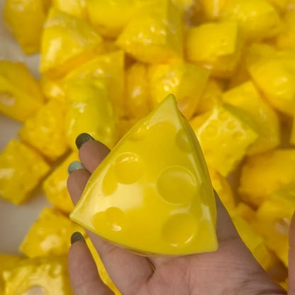 Squishy Crunchy Cheese Stress Ball Squeeze Toy Simulation Crispy Cheese Ball Fidget Toy Round Blocks Filled ASMR Anti Stress Toy
