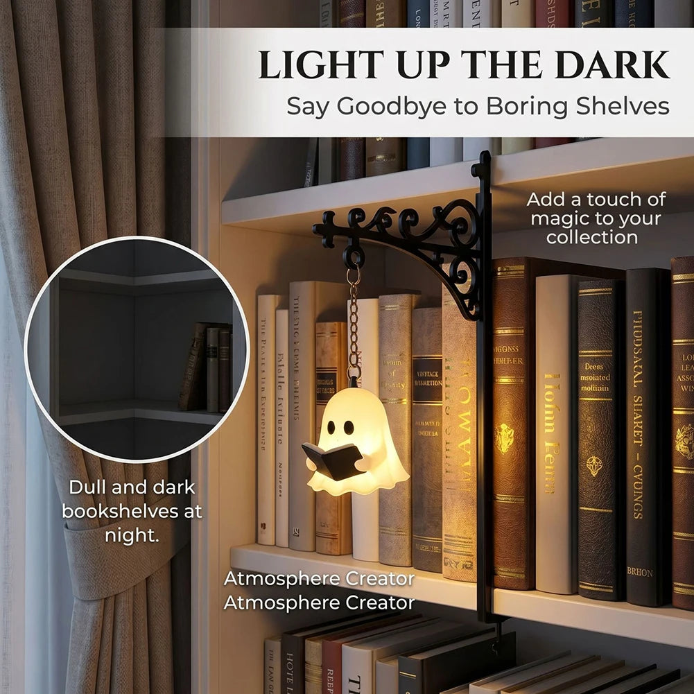 Vintage Little Library Lantern Mini Bookshelf Lamp Retro Gothic Metal LED Night Light DIY Book Nook Home Decor for Bookworms