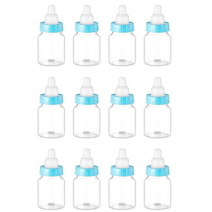 12Pcs Baby Bottle Baby Shower Favor Plastic Candy Bottle Mini Feeding Bottle for Birthday Baby Shower Gift Decor