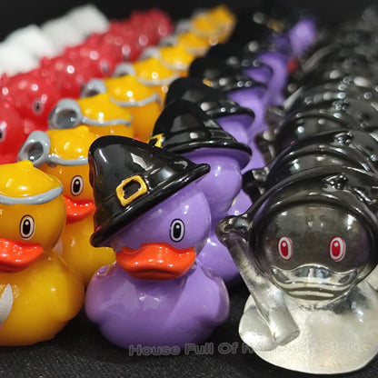 3/12pcs Halloween Mini Duck Resin Ornament Figurines Evil Witch Devil Duck Kids Creative Cartoon Ducks Crafts Family Party Decor