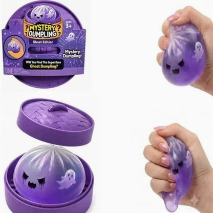 New Glitter Halloween Ghost Dumplings Squishy Soft Slow Rebound Resilience Decompression with Steamer Stuffed Shark Bun Gift
