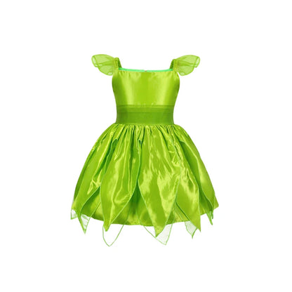 Girls Flower Fairy Dress Up Kids Princess Dress With Wings Halloween Princess Costume Elves Party Tinkerbell Tinker Bell Dress