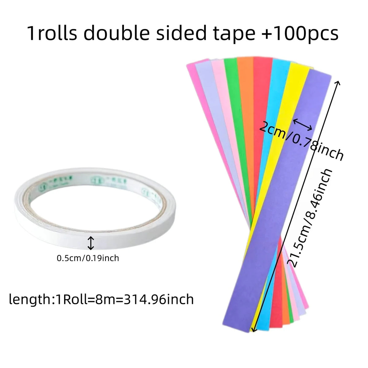 100pcs Pastel Birthday Party Decorations Kit,Paper Streamers Paper Chain Strips for Hanging Decor