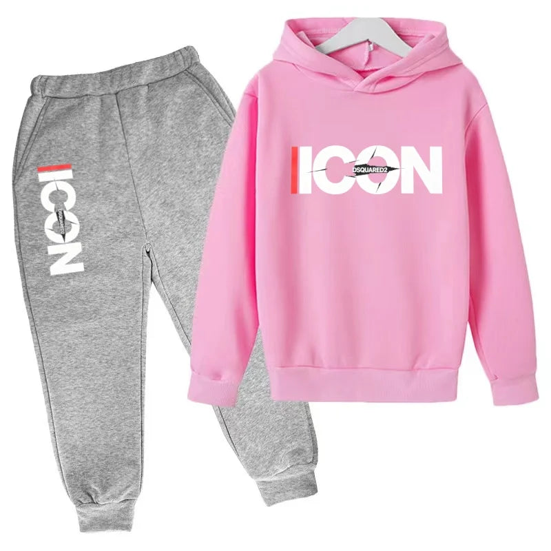 2026 Children's Hooded Sweatshirt with Letters - 3-13 Years Old Coat+Jumpsuit + Pants - Brand Set - Boys' and Girls' Children's