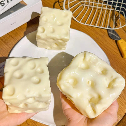 In Stock Jumbo Cheese Cube Stress Ball Shapeable Squeeze Decor Non-Bounce ASMR Sensory Anti-Stress Relief Squishy Toy Gift 6/7CM