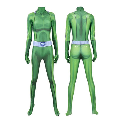 Totally Spies Cosplay Bodysuit for Adults and Kids, Anime Clover Ewing Jumpsuits, Halloween Samantha Simpson Alexandra Costume